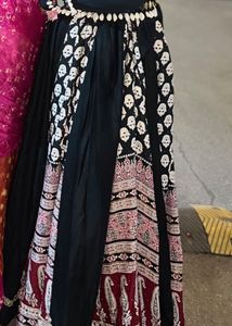 Boho Black Skirt with Paisley Print