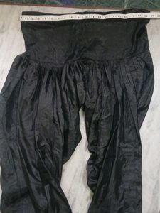 Elegant Black Silk Shiny Salwar