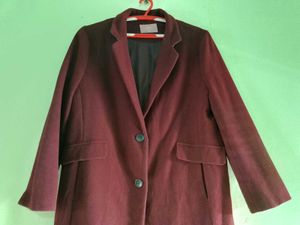 Maroon Velvet Long Coat