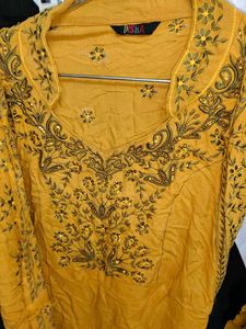 Long kurti with shrug full embroidery work