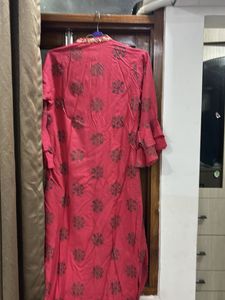 Vibrant Pink Kurta with antique Motif