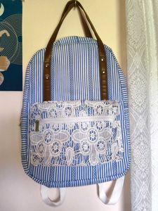 Laptop Backpack with Lace Detail