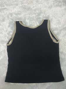 Black Sleeveless V-Neck Tank Top