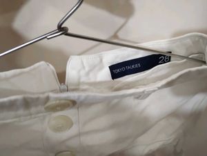 White Cargo Skirt with Button Detail