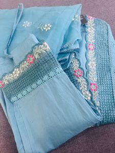 New Pakistani Kurta Set Front Lining Attached