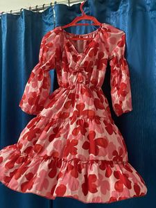 Floral Red Summer Dress