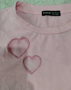Cute Pink Heart Crop Top
