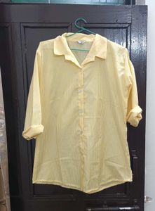 Striped Yellow Button-Up Shirt