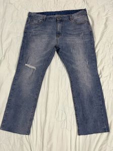 Distressed Blue Denim Jeans unisex