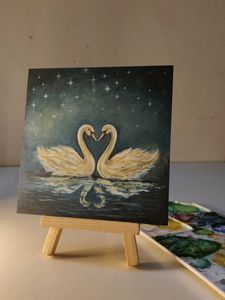 Romantic Swan Painting