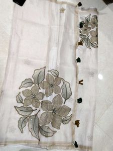 kota silk half white saree