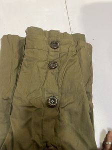 Olive Green Button Skirt