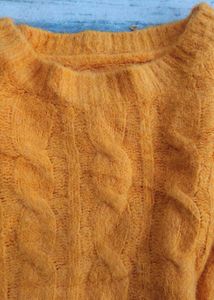 Mustard Knit Cropped Sweater