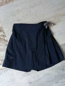 Daks Navy Blue Wrap Skirt with Tie Detail