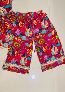 Vibrant Floral Print Kurta Set