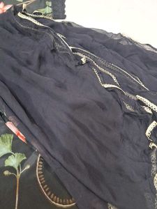 Elegant Black Kurta Set with Peacock Motif