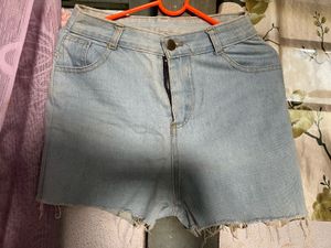 Light Wash Denim Cutoff Shorts