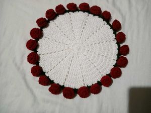 Handmade Crochet Rose Table Mat