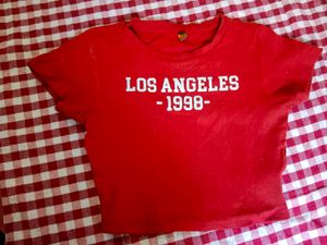 crop top red colour