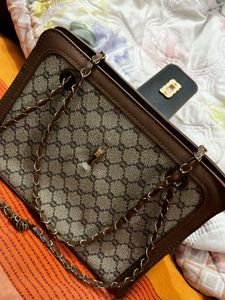 Patterned Chain Shoulder Bag