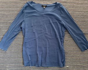 Blue Tiered Long Sleeve Top