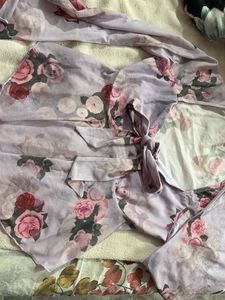 Sheer Floral Print Dupatta Scarf