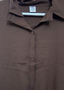 Classic Brown Button-Up Shirt