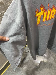 Thrasher Flame Logo grey Hoodie