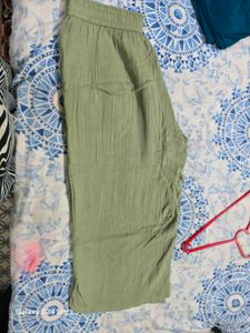 Light Green Crinkle Palazzos