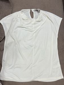 Elegant White cown neck Top