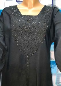 Elegant Black Embroidered Abaya Burqa Gone