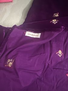 Embroidered Velvet dupatta