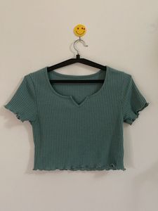 Ribbed V-Neck Top