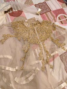 Elegant Cream &amp; Gold Gown