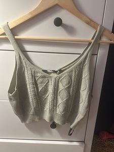 Pastel Green Knit Crop Top