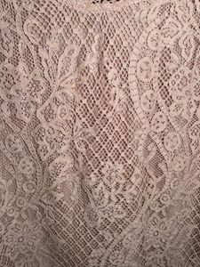Forever New Pink Lace Mock Neck Top