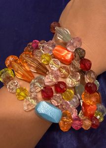 Y2k style Colorful Beaded Necklace cum bracelet