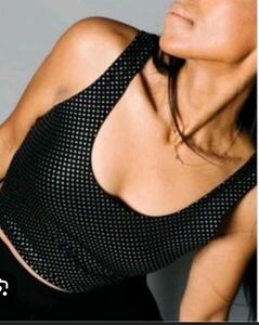 Sparkly Black Crop Top