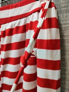 Women's Red And White Stripes Pyjamas