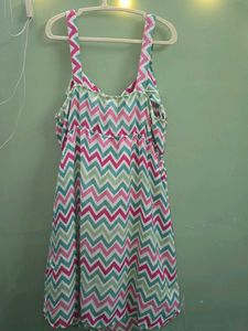 Colorful Chevron Print Summer Dress