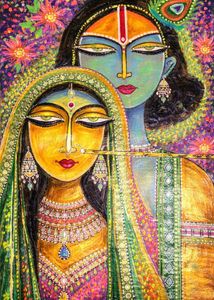 Vibrant Radha Krishna Painting