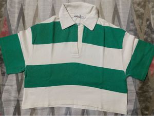 Striped Rugby Polo T- Shirt