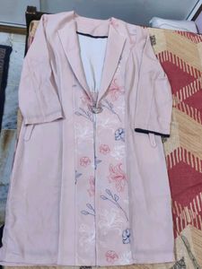 Elegant Pink Floral Long Shrug
