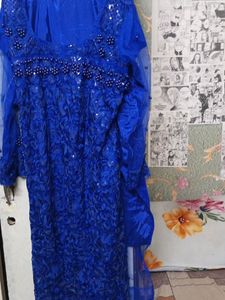 Blue Embellished Occasion Dress