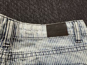 Striped Denim Shorts