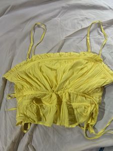 Ruffled Yellow Cami Top