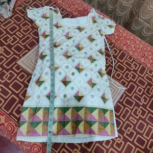 Used white embroided stitched salwar