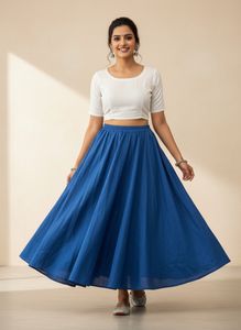 Blue Ethnic Skirt - flowy and comfortable