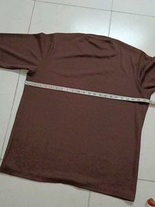 Brown Ribbed Long Sleeve Top