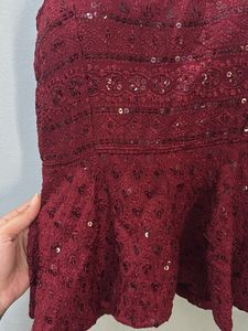 Sequin Embellished Peplum Top